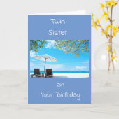 **TWIN SISTER** GENIESSEN SIE IHRE GEBURTSKARTE KARTE (Gelbe Blume)