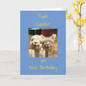 **TWIN SISTER** GENIESSEN SIE IHRE GEBURTSKARTE KARTE (Gelbe Blume)