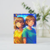 Twin Sisters | Anime Girls Postkarte (Stehend Vorderseite)