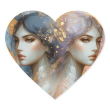 Twin Sisters Art Stickers
