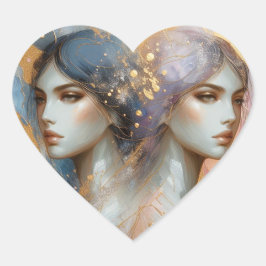 Twin Sisters Art Stickers