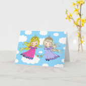 Twin Sisters Birthday Card Fairy Princess Karte (Gelbe Blume)