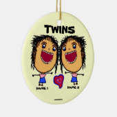 Twin Sisters Cartoon Keramik Ornament (Rechts)