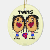 Twin Sisters Cartoon Keramik Ornament (Links)