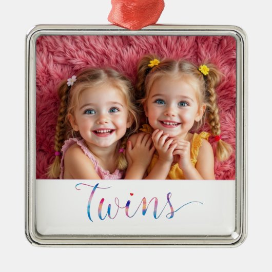 Twin Sisters Foto Ornament Aus Metall (Vorne)