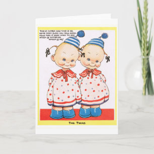 Twin sisters Happy birthday greeting Karte