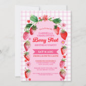 Twin Sisters Joint Berry First Birthday Foto Einladung (Vorderseite)