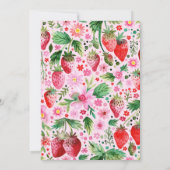 Twin Sisters Joint Strawberr Berry First Birthday Einladung (Rückseite)