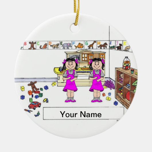 Twin Sisters Keramik Ornament (Vorne)