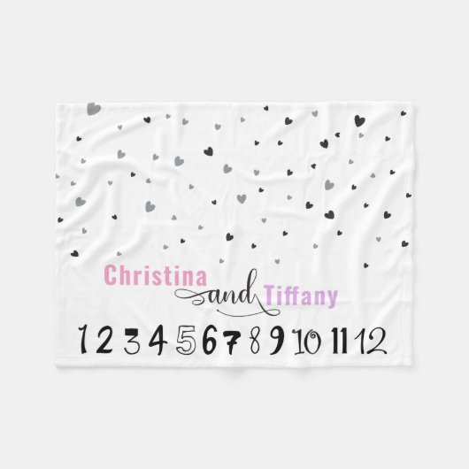 Twin Sisters Minimalistisch Trendy Monte Meilenste Fleecedecke (Vorderseite (Horizontal))