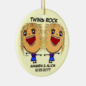 Twin Sisters Rock Cartoon Keramik Ornament (Rechts)