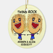 Twin Sisters Rock Cartoon Keramik Ornament (Links)