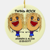 Twin Sisters Rock Cartoon Keramik Ornament (Hinten)