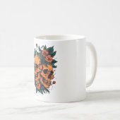 Twin Skulls Floral Gothic Kaffeetasse (VorderseiteRechts)