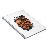 Twin Skulls Floral Gothic Notizblock (Rechte Seite)