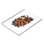 Twin Skulls Floral Gothic Notizblock (Linke Seite)