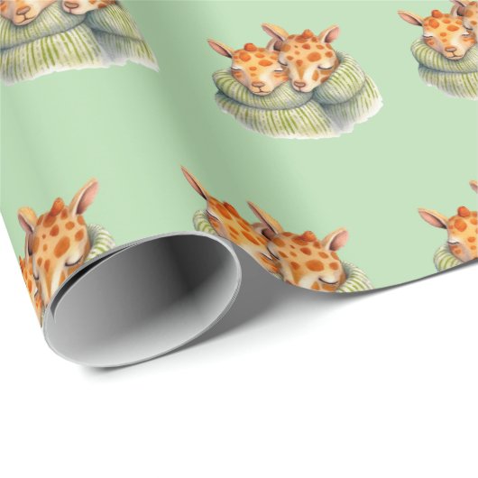 Twin Sleeping Giraffen Geschenkpapier (Rolleneckpunkt)