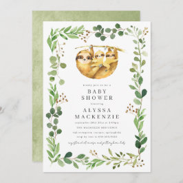 Twin Sloth Baby Shower Invitation Einladung