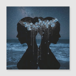 Twin Souls Beneath the Stars Magnetkarte