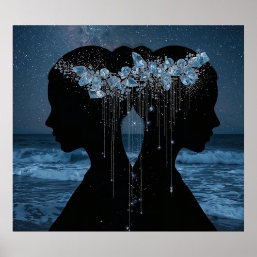Twin Souls Beneath the Stars Poster (Vorne)