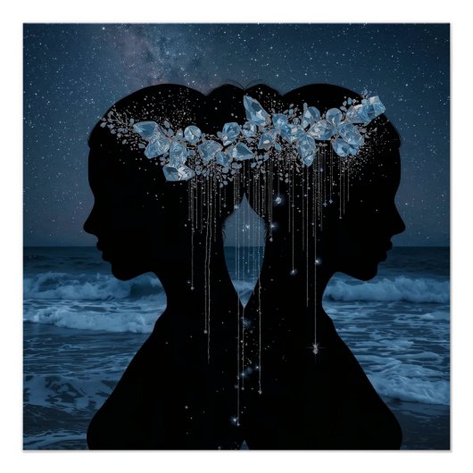 Twin Souls Beneath the Stars Poster (Vorderseite)