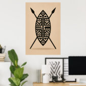 "Twin Spears | Traditional African Weapon Wall Art Poster (Heimbüro)