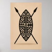 "Twin Spears | Traditional African Weapon Wall Art Poster (Vorne)