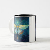 Twin Spirit Moths Zweifarbige Tasse (Vorderseite Links)