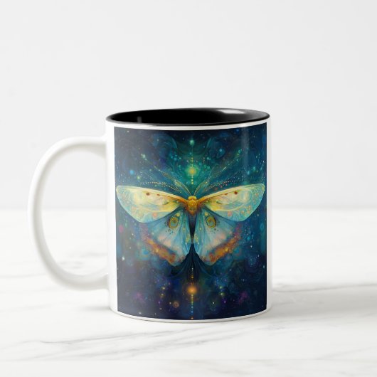 Twin Spirit Moths Zweifarbige Tasse (Links)