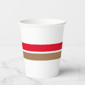 Twin Sporty Red Mocha Center Streifen auf Weiß Pappbecher (Vorderseite)