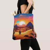 Twin Suns Wüste Landschaft - Celestial Cactus Hori Tasche (Von Nahem)