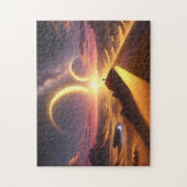 Twin Suns Wüsten-Sci-Fi-Alien-Landschaft Puzzle (Vertikal)