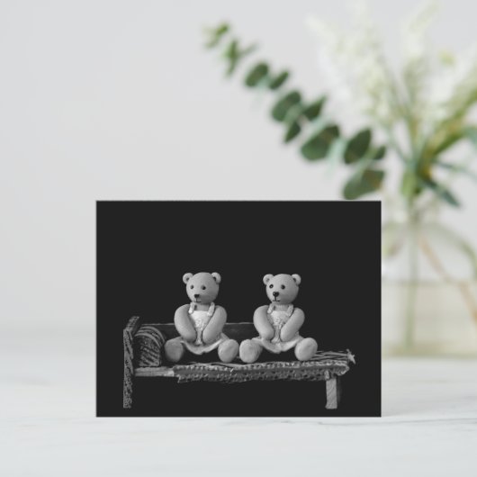 Twin Teddy Bears Postkarte (Stehend Vorderseite)