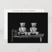 Twin Teddy Bears Postkarte (Vorne/Hinten)