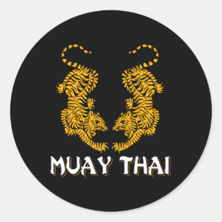 Twin Tiger Sak Yant Muay Thai Fighter Mial Runder Aufkleber