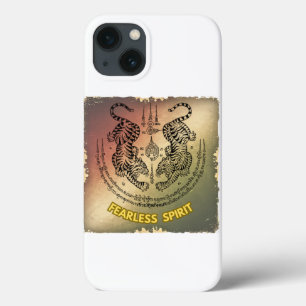 Twin Tigers Sak Yant iPhone Case   Furchtloser Gei