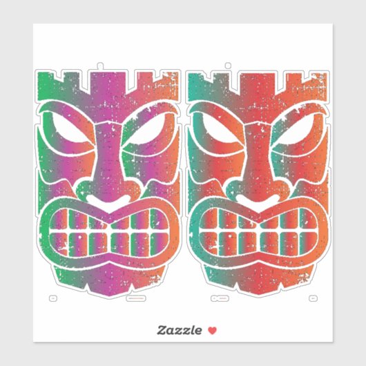 Twin Tiki Skulptur Thunder_Cove Aufkleber (Blatt)