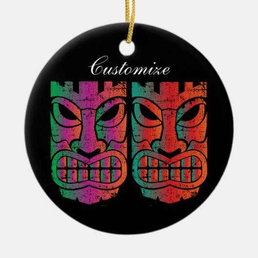 Twin Tiki Skulptur Thunder_Cove Keramik Ornament (Vorne)