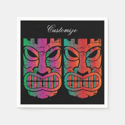 Twin Tiki Skulptur Thunder_Cove Serviette (Vorderseite)