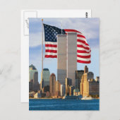 Twin Tower America Postkarte (Vorne/Hinten)