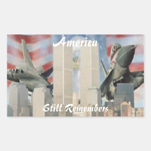 Twin Towers 9/11 Erinnerungsaufkleber Rechteckiger Aufkleber (Vorderseite)