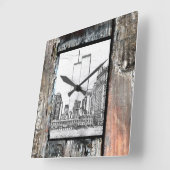 Twin Towers Quadratische Wanduhr (Winkel)