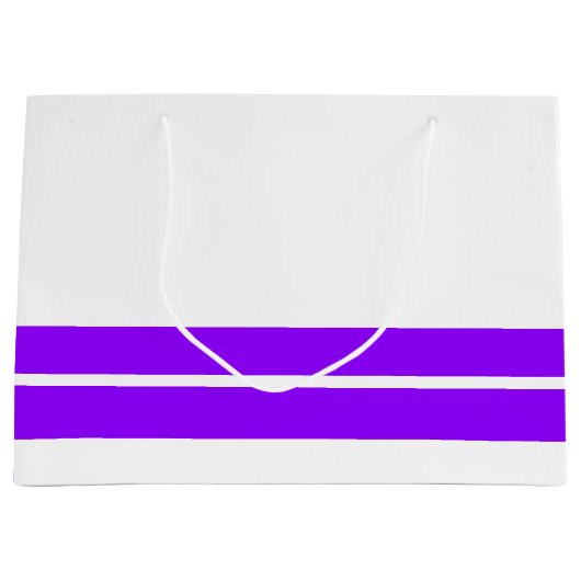 Twin Tropical Lila Edge Racing Streifen auf weiß Große Geschenktüte (Vorderseite)