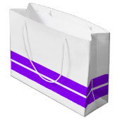 Twin Tropical Lila Edge Racing Streifen auf weiß Große Geschenktüte (Rückseite Schrägansicht)