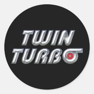 Twin Turbo Runder Aufkleber