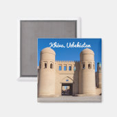 Twin-turreted West Gate - Chiwa, Usbekistan Magnet (Vorderseite/Rückseite)