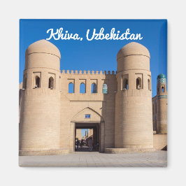 Twin-turreted West Gate - Chiwa, Usbekistan Magnet