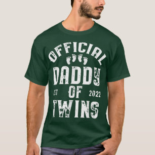 Twin Vater 2022 Neuer Papa von Twins Father's Da T-Shirt