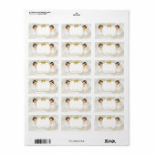 Twin Vintag Baby Girls Taufe Gold White Adressaufkleber (Vorne)