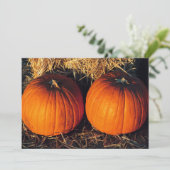 Twin Vintag Pumpkins Einladung (Stehend Vorderseite)